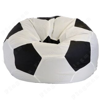 Кресло мешок Мяч Белый,черный (оксфорд/дюспо)