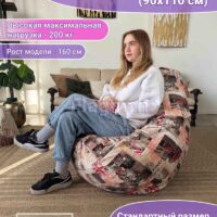 Кресло мешок Груша Макси велюр однотонный (инфографика)