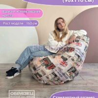 Кресло мешок Груша Макси велюр однотонный (инфографика)