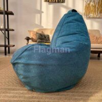 Кресло мешок Груша Crown 14 Blue (велюр)