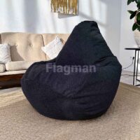 Кресло мешок Груша Crown 15 Deep Blue (велюр)