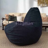 Кресло мешок Груша Crown 15 Deep Blue (велюр)