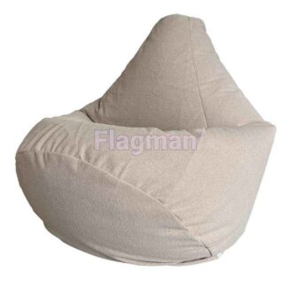 Кресло мешок Груша Summer 03 (светло-бежевый) (велюр)