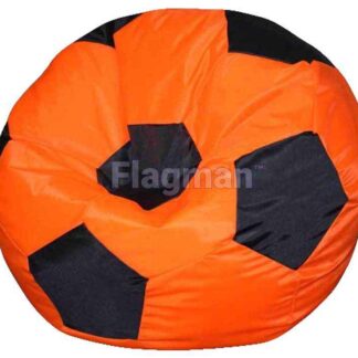 Кресло мешок Мяч Оранжевый, черный (оксфорд/дюспо)
