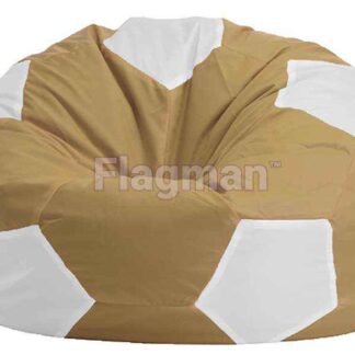 Кресло мешок Мяч Бежевый,белый (оксфорд/дюспо)