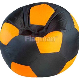 Кресло мешок Мяч Черный,оранжевый (оксфорд/дюспо)